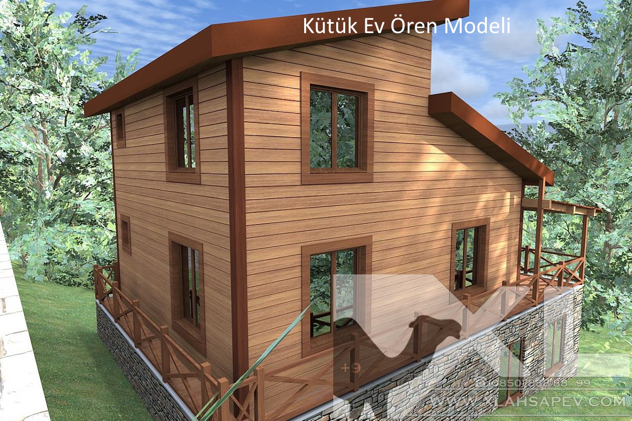 Kütük Ev Ören Modeli XL Ahşap Ev Bodrum