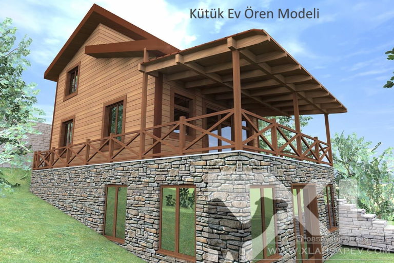 Kütük Ev Ören Modeli XL Ahşap Ev Bodrum